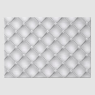 Papel De Seda Patrón acolchado de diamante blanco de lujo