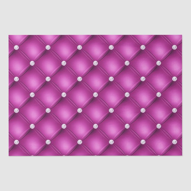 Papel De Seda Patrón acolchado de diamante rosa de lujo (Anverso)