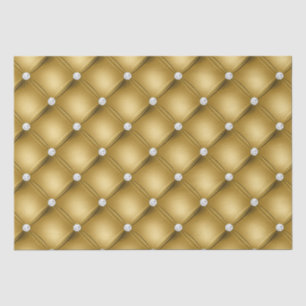 Papel De Seda Patrón acolchado de diamantes de oro de lujo