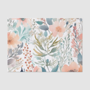 Papel De Seda Patrón acuarela Floral vintage