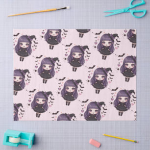 Papel De Seda Patrón adorable de brujas brujas brujas adorables