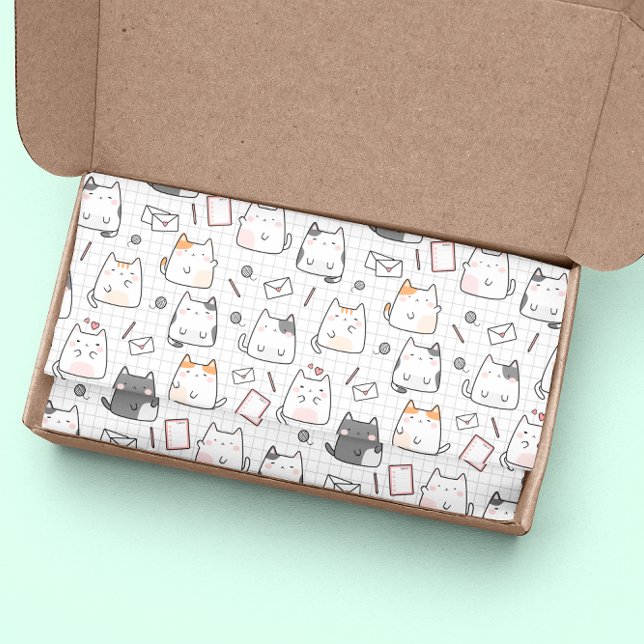 Papel De Seda Patrón adoro sin foco de gato (Subido por el creador)
