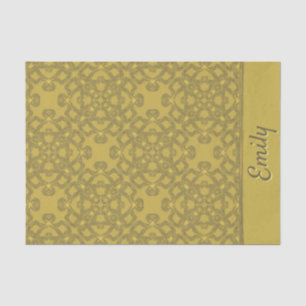 Papel De Seda Patrón amarillo mostaza personalizado
