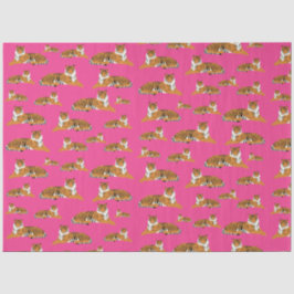 Papel De Seda Patrón animal de tigre de jungla rosada Naranja