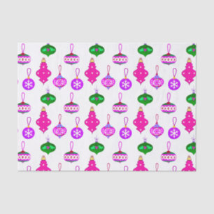 Papel De Seda Patrón antiguo de ornamentos en rosa, violeta y Ve