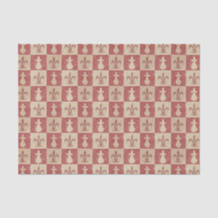 Papel De Seda Patrón Antiguo Fleur de Lis Medieval Francés