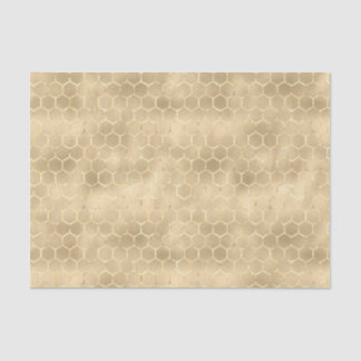 Papel De Seda Patrón Apiario de Gradiente de Oro de Honeycomb Ir
