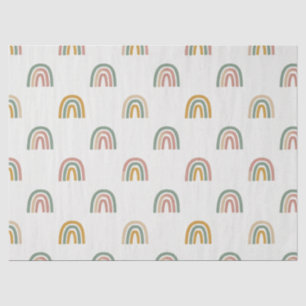 Papel De Seda Patrón arcoíris boho escandinavo atenuado 