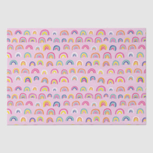 Papel De Seda Patrón arcoiris rosa