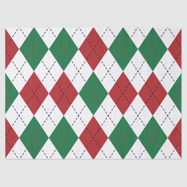 Papel De Seda Patrón Argyle navidades (Anverso)