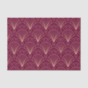 Papel De Seda patrón Art Deco con motivos de abanico geométrico 