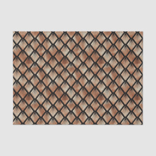 Papel De Seda Patrón Art Déco de Rosa Dorado y Diamante Negro