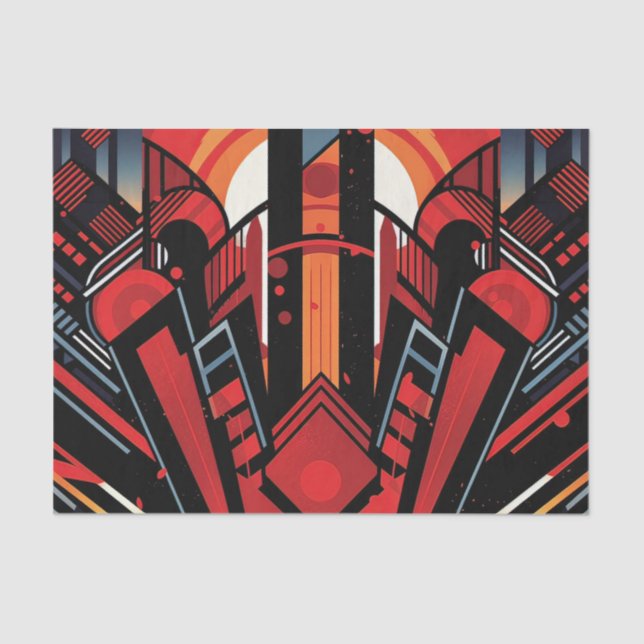 Papel De Seda Patrón Art Decó Elegante (Anverso)