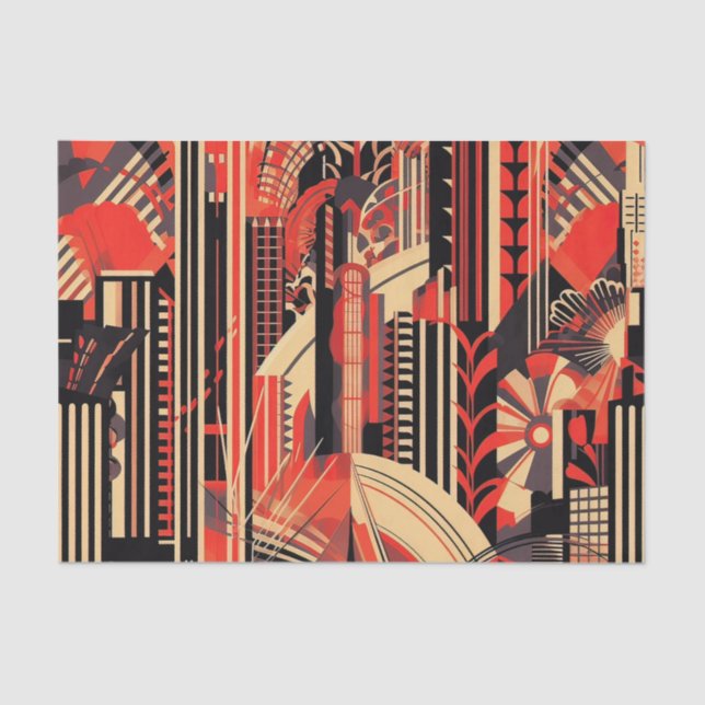 Papel De Seda Patrón Art Déco Elegante (Anverso)