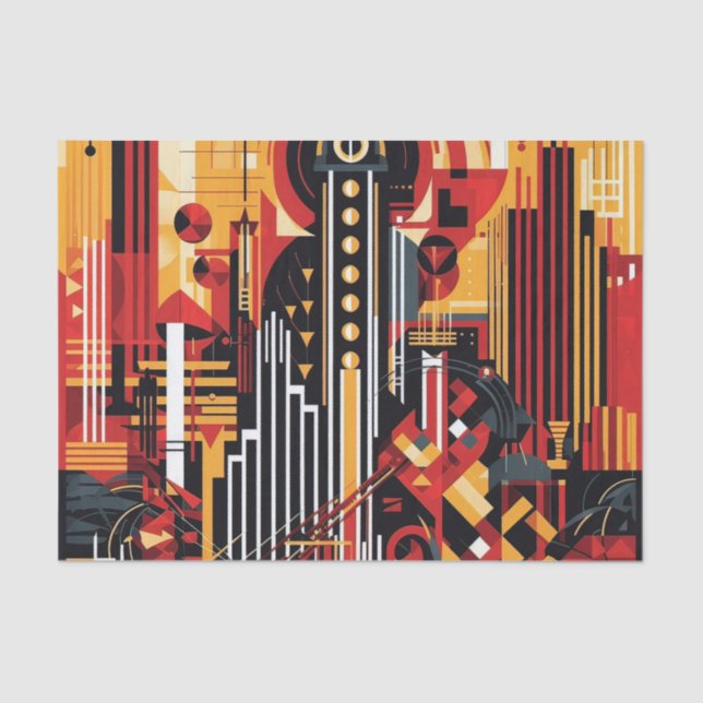 Papel De Seda Patrón Art Decó Elegante (Anverso)