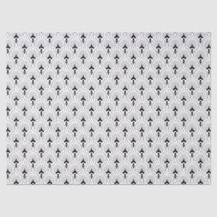 Papel De Seda Patrón Art Deco en blanco y negro