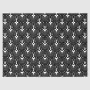 Papel De Seda Patrón art déco en blanco y negro