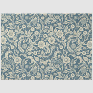 Papel De Seda Patrón Art Nouveau Vintage Blue Flpaper