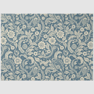 Papel De Seda Patrón Art Nouveau Vintage Blue Flpaper