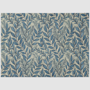 Papel De Seda Patrón Art Nouveau Vintage Blue Flpaper