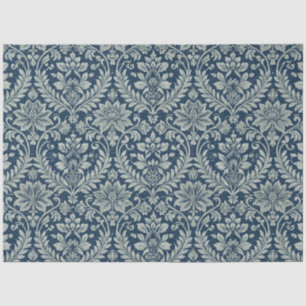 Papel De Seda Patrón Art Nouveau Vintage Blue Flpaper