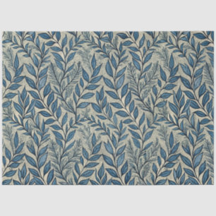 Papel De Seda Patrón Art Nouveau Vintage Blue Flpaper