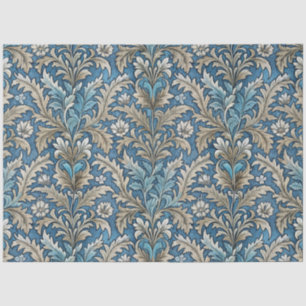 Papel De Seda Patrón Art Nouveau Vintage Blue Flpaper