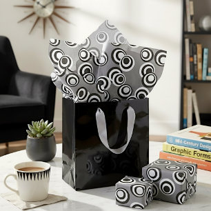 Papel De Seda Patrón Artístico de Círculos y Puntos en Blanco y
