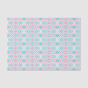 Papel De Seda Patrón azteca del Boho rosa y turquesa