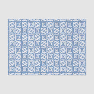 Papel De Seda Patrón Azteca Ikat - Azul cielo y blanco