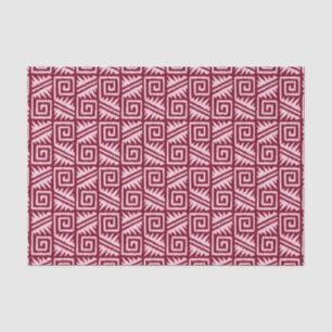Papel De Seda Patrón Azteca Ikat - Borgoña y Rosa