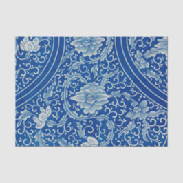 Papel De Seda Patrón azul de cobalto floral anticuario clásico c