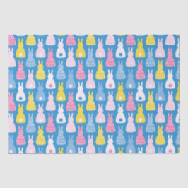 Papel De Seda Patrón azul de Conejo de Semana Santa