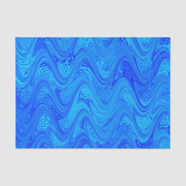 Papel De Seda Patrón Azul de Mármol (Anverso)