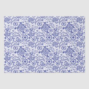 Papel De Seda Patrón azul de paisley blanco azul Bonito de Moda