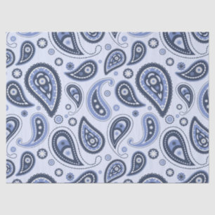Papel De Seda Patrón azul paisley