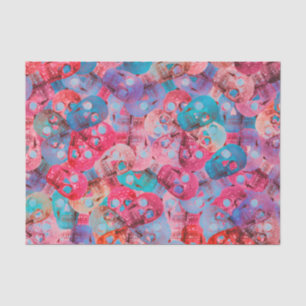 Papel De Seda Patrón azul Verde azulado rosado de color de cabez