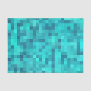 Papel De Seda Patrón azul Verde azulado turquesa