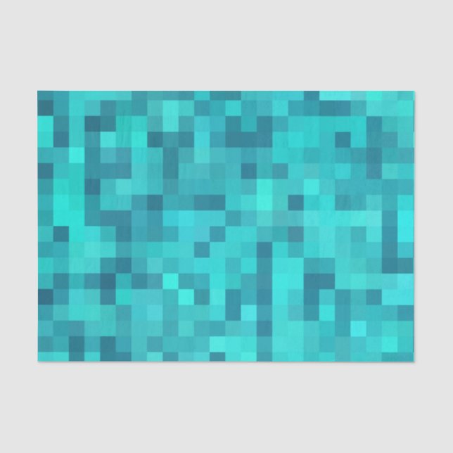 Papel De Seda Patrón azul Verde azulado turquesa (Anverso)