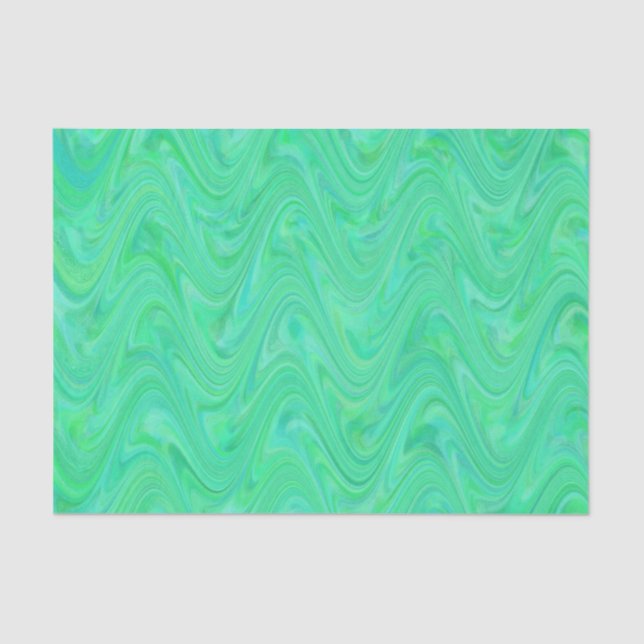 Papel De Seda Patrón azul verde mareado (Anverso)