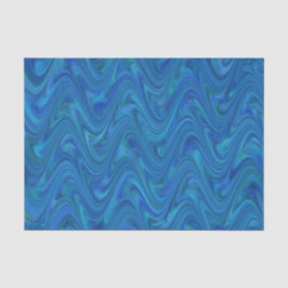 Papel De Seda Patrón azul verde marmoleado