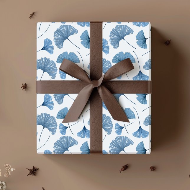 Papel De Seda Patrón azul y blanco de la hoja de gancho (Subido por el creador)