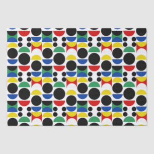 Papel De Seda Patrón Bauhaus escandinavo de mediados del siglo