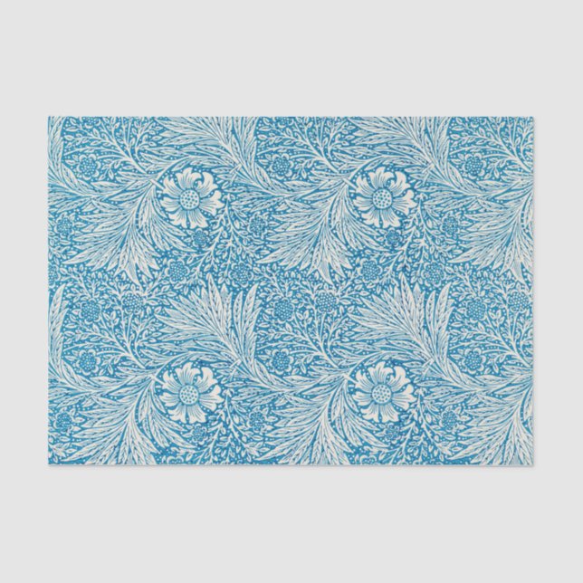 Papel De Seda Patrón blanco azul marino de William Morris (Anverso)