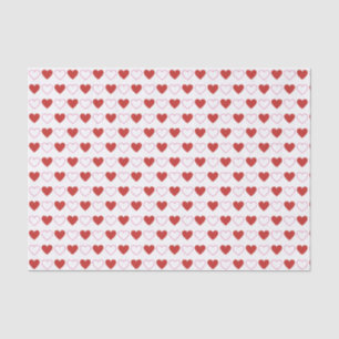 Papel De Seda Patrón blanco rosado de los corazones de corte clá