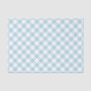 Papel De Seda Patrón Blanco Y Azul De Gingham