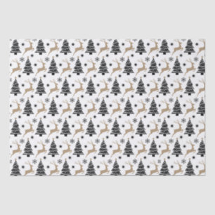 Papel De Seda Patrón blanco y mágico de oro negro