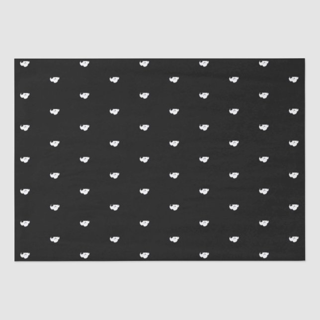 Papel De Seda Patrón blanco y negro de Halloween (Anverso)