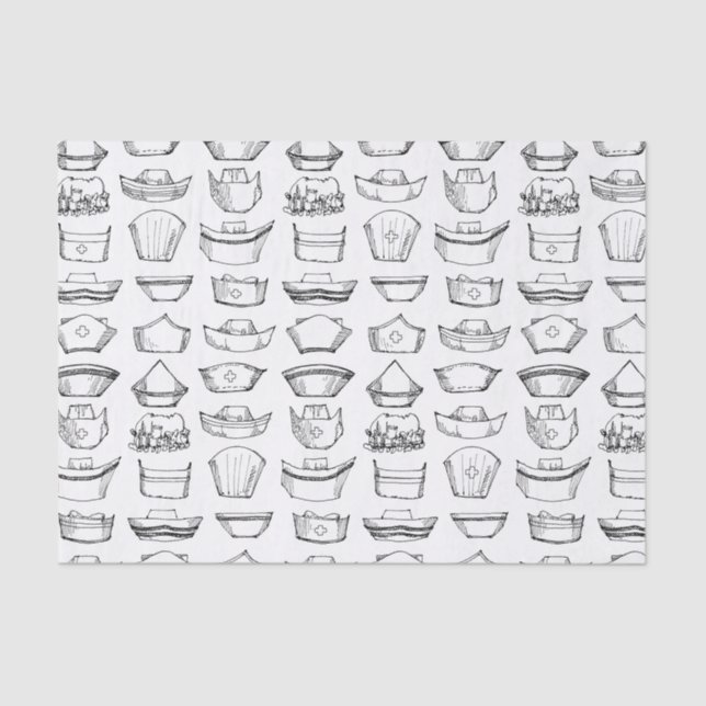 Papel De Seda Patrón blanco y negro del tapón de enfermería (Anverso)