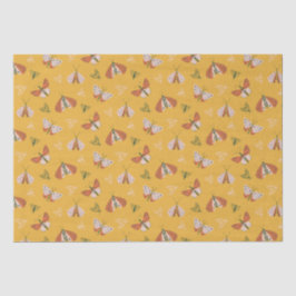 Papel De Seda Patrón boho de las polillas dibujadas a mano